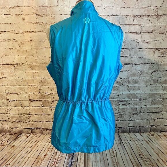 Puma Golf Wind Athletic Vest Blue Zip Front Anorak Cinch Waist Large - Picture 4 of 11